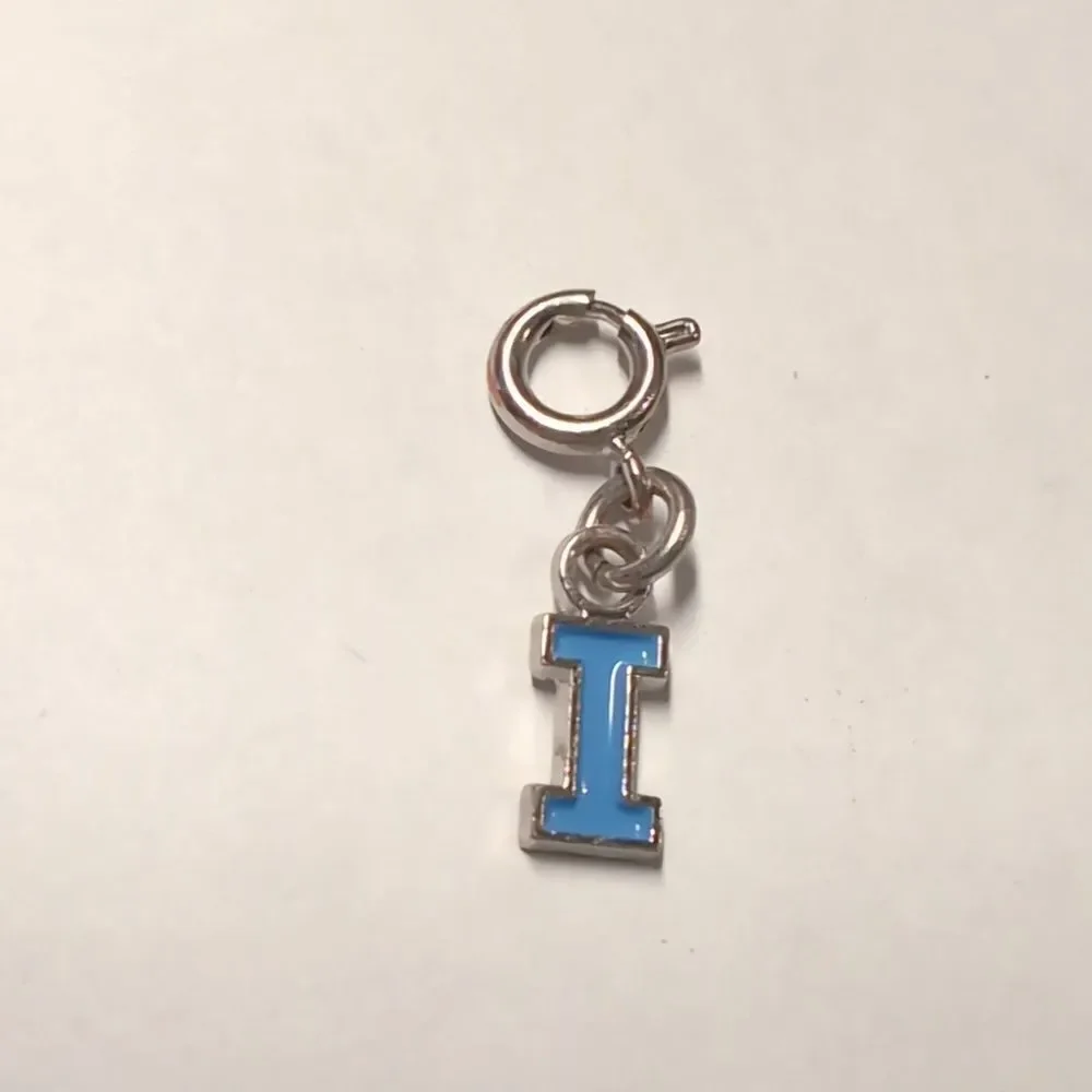 Blue I Letter K Bracelet Charm / Keychain / Purse‎ Charm